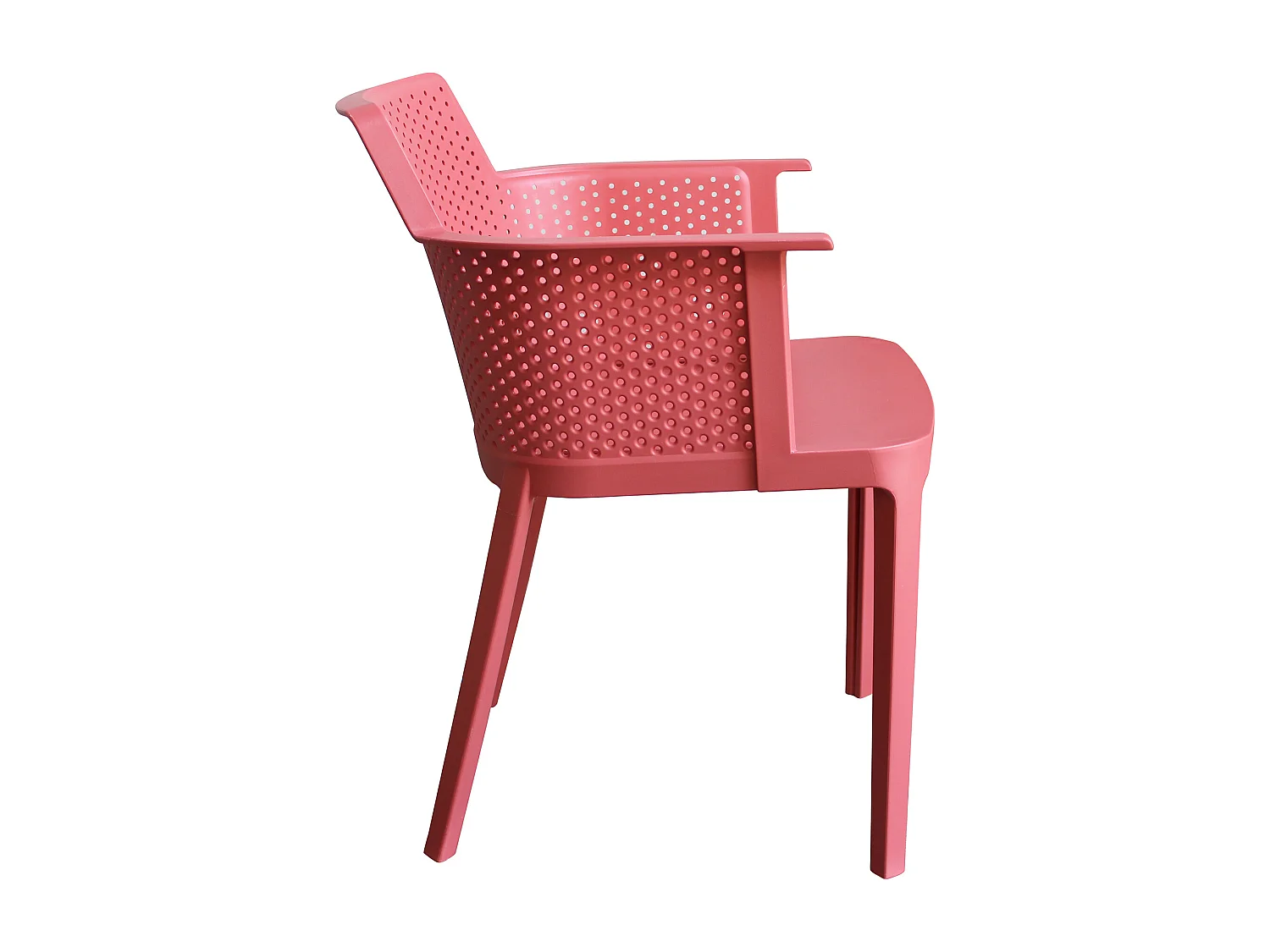 MilaniHome.it - Poltrona in plastica per esterno giardino interno sala da pranzo colorata polipropilenedi coloreRosso corallo