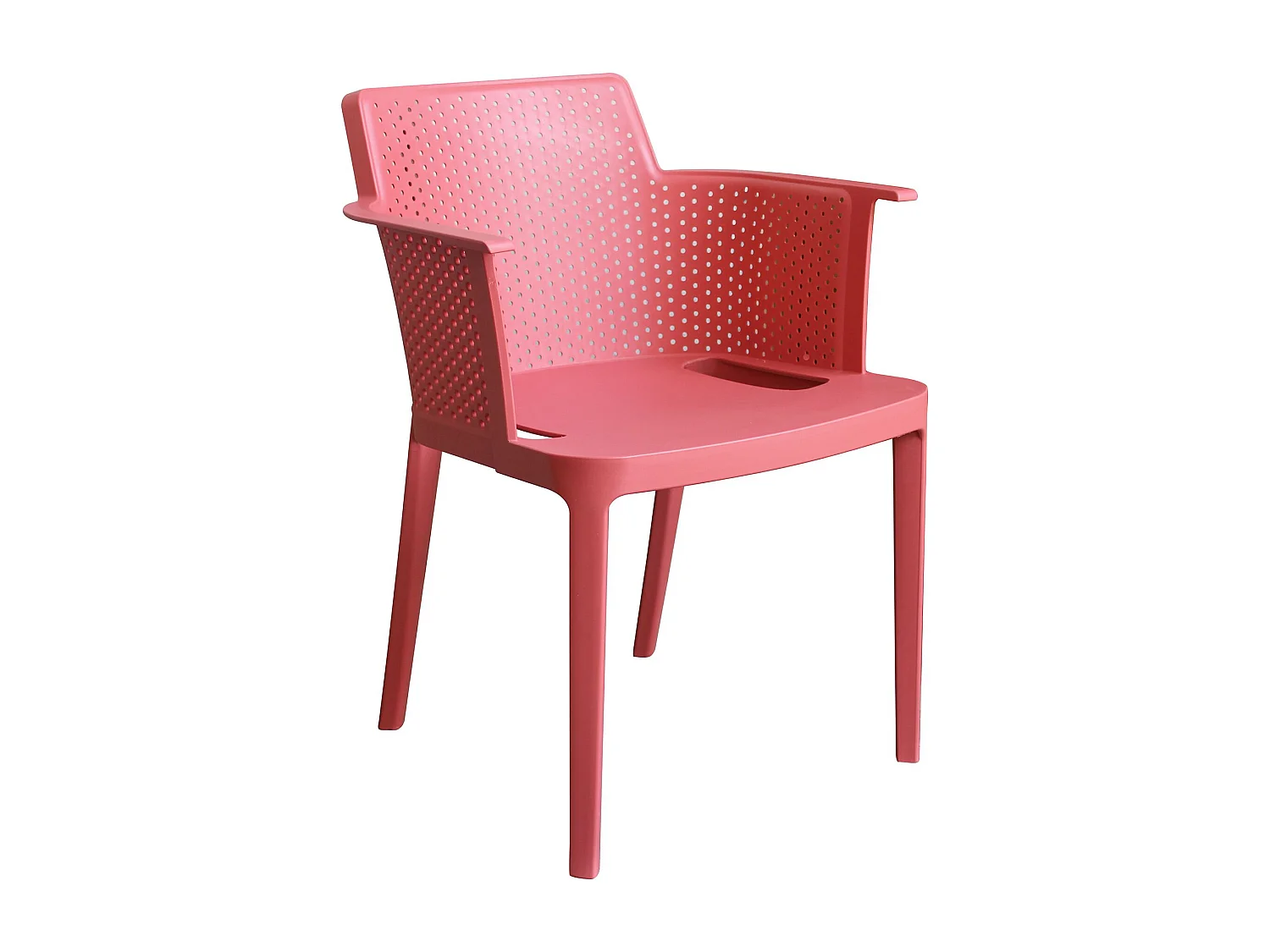 MilaniHome.it - Poltrona in plastica per esterno giardino interno sala da pranzo colorata polipropilenedi coloreRosso corallo