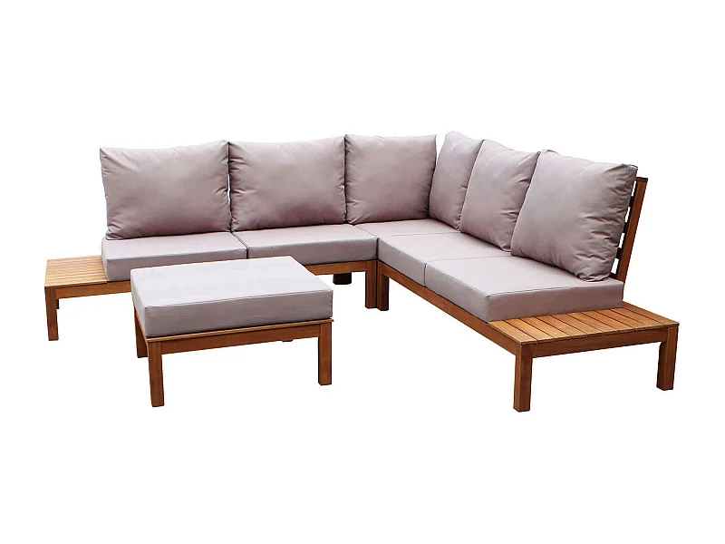 MilaniHome.it - salotto da giardino angolare in legnodi coloreTortora