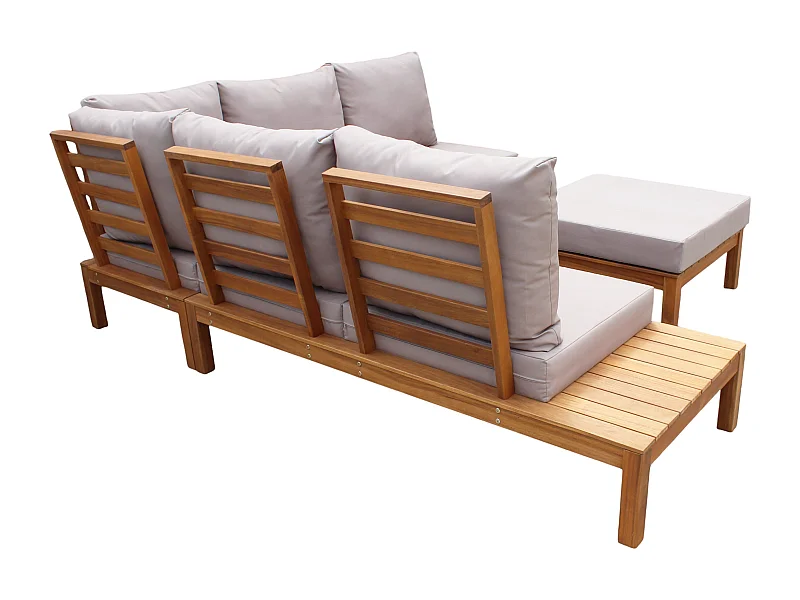 MilaniHome.it - salotto da giardino angolare in legnodi coloreTortora