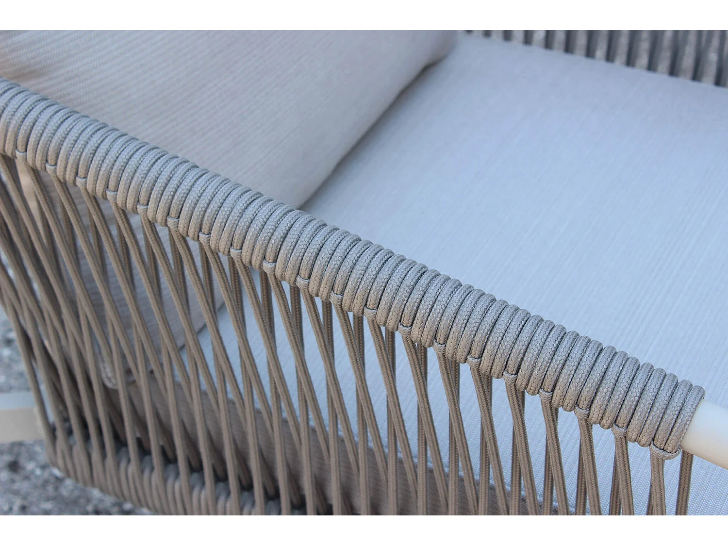 MilaniHome.it - salotto da giardino in alluminio e corda 4 posti per giardino da esterno porticodi coloreGrigio chiaro