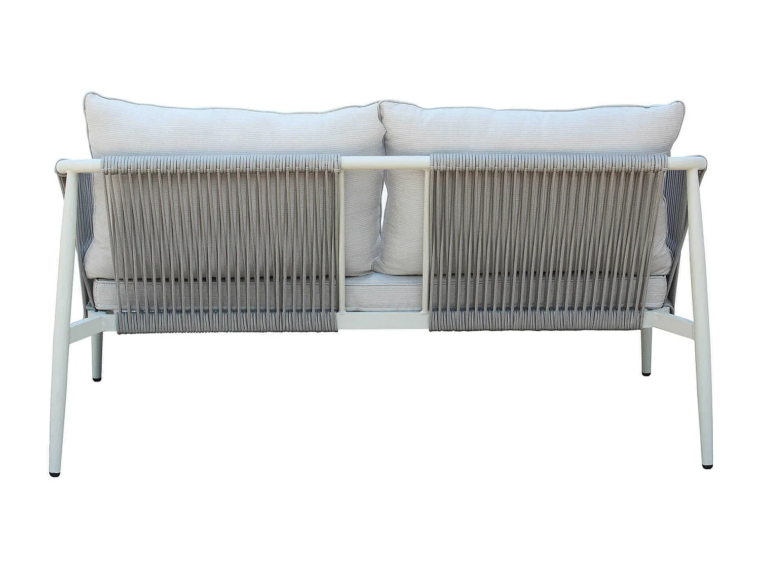 MilaniHome.it - salotto da giardino in alluminio e corda 4 posti per giardino da esterno porticodi coloreGrigio chiaro