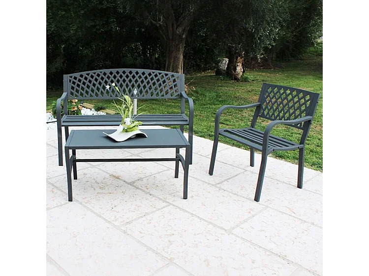 MilaniHome.it - Poltrona In Ferro Nero Per Esterno Giardino, Portico, Ristorante, Gelateria Bar Hotel Albergodi coloreAntracite