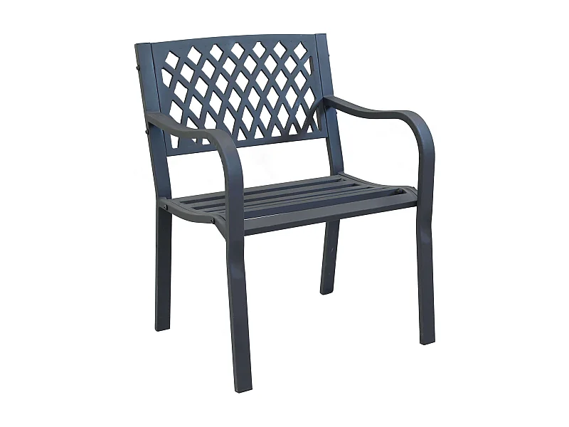 MilaniHome.it - Poltrona In Ferro Nero Per Esterno Giardino, Portico, Ristorante, Gelateria Bar Hotel Albergodi coloreAntracite