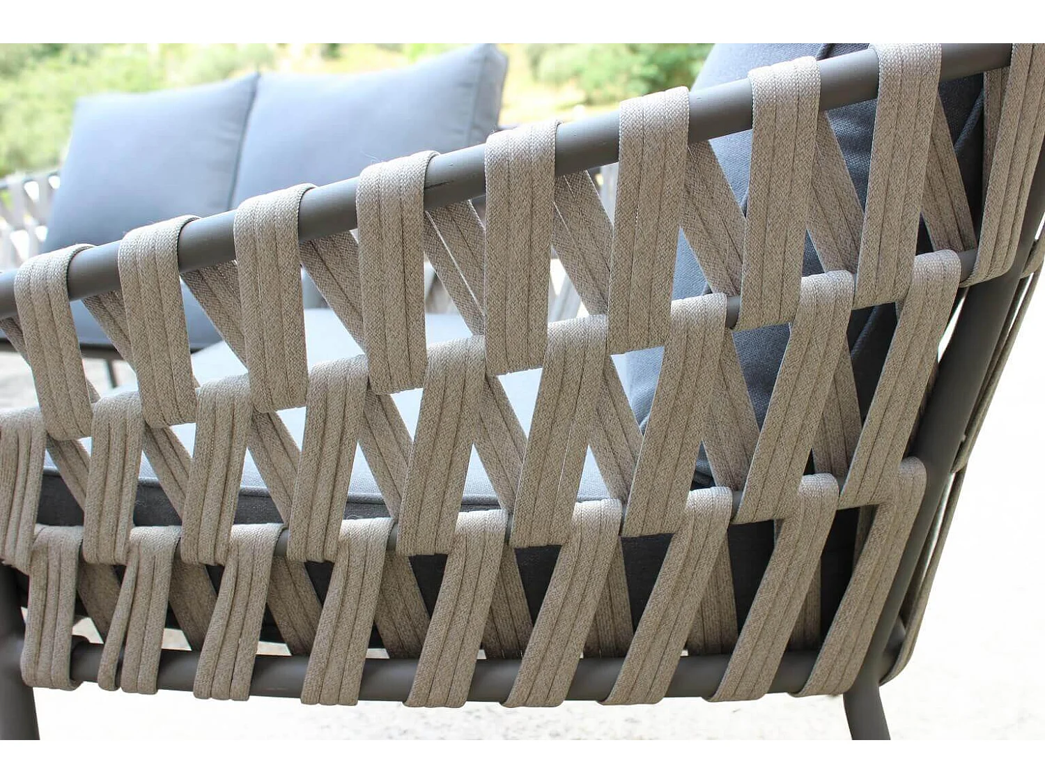 MilaniHome.it - Salotto Da Giardino Completo Di Cuscini Intreccio In Rattan Sinteticodi coloreMarrone