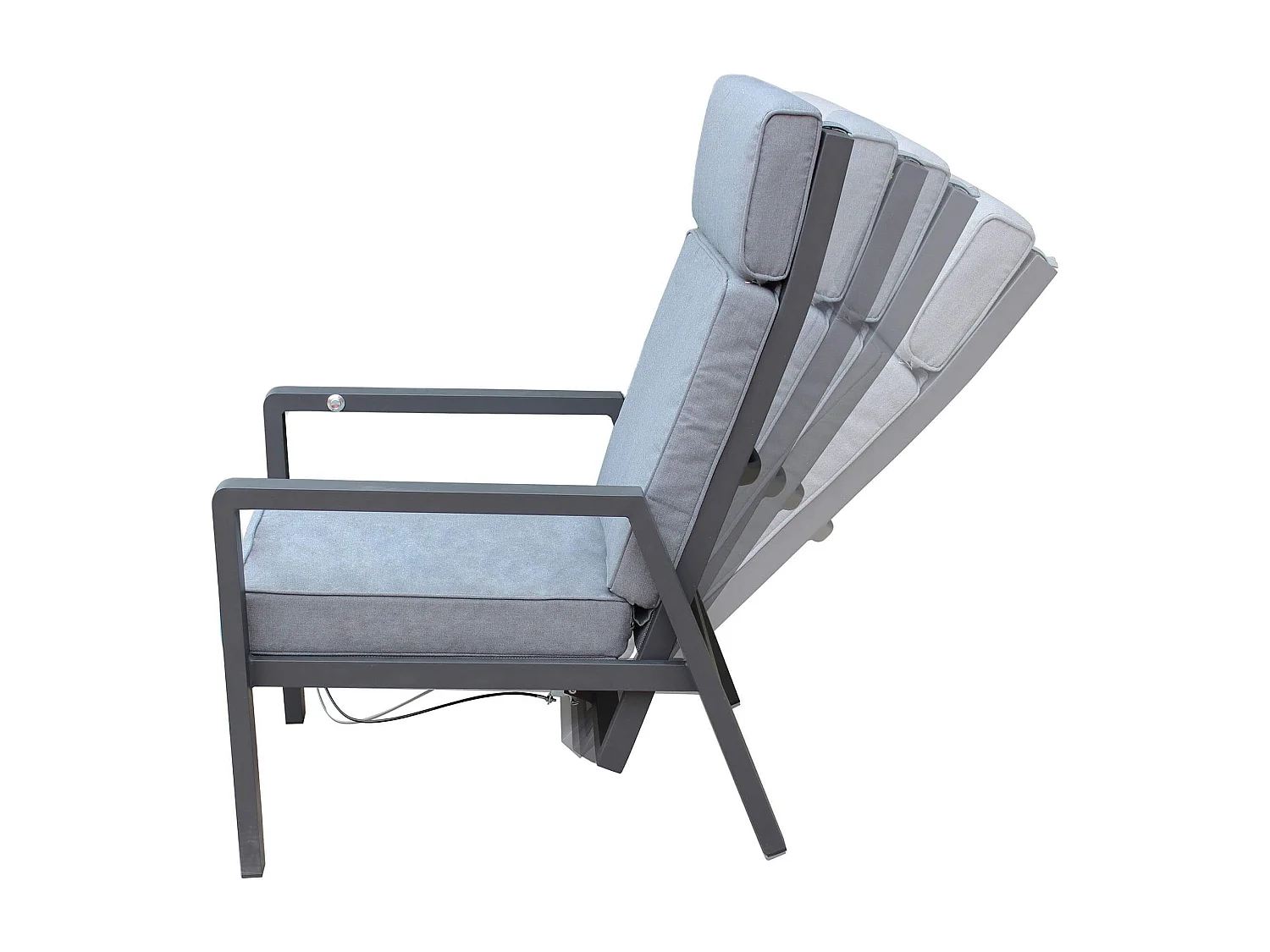 MilaniHome.it - salotto da giardino reclinabile 5 posti di design moderno per esterno di coloreAntracite