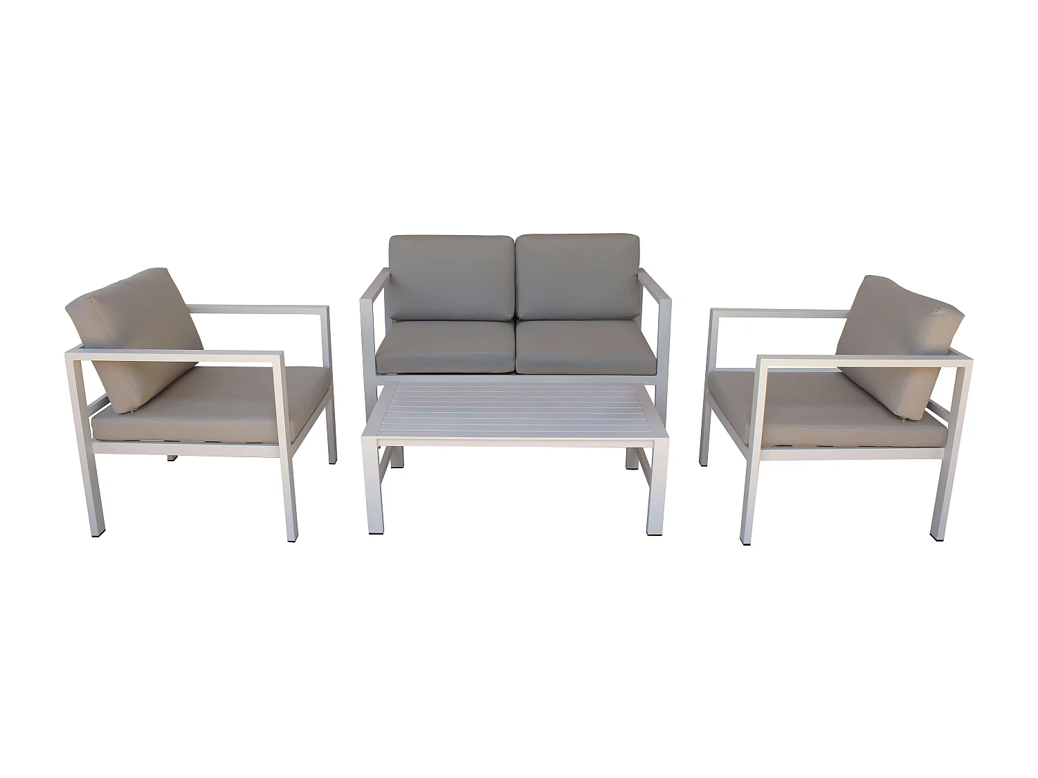 MilaniHome.it - Salotto Da Giardino Set 2 Posti In Alluminio Tortora Da Esterno Portico Per Locale Bar Hotel Albergo Agriturismo Pasticceriadi coloreTortora