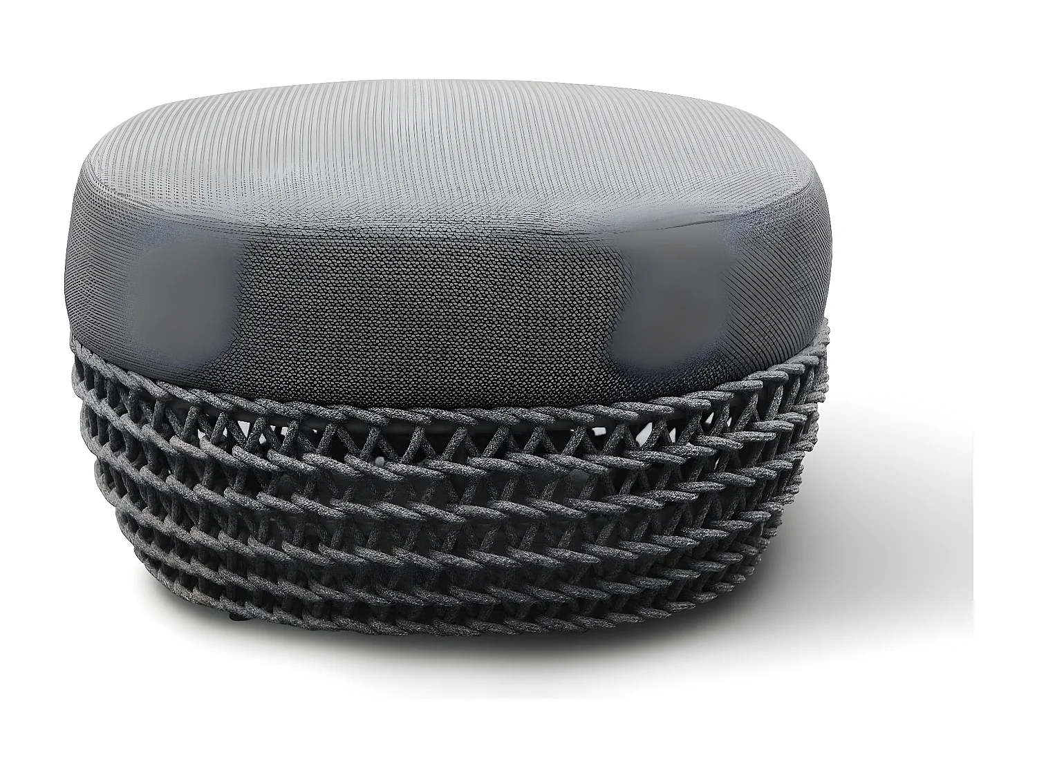 MilaniHome.it - pouf da esterno in alluminio e corda di design per esterno giardino cm 63 l x 63 p x 36 hdi coloreGrigio