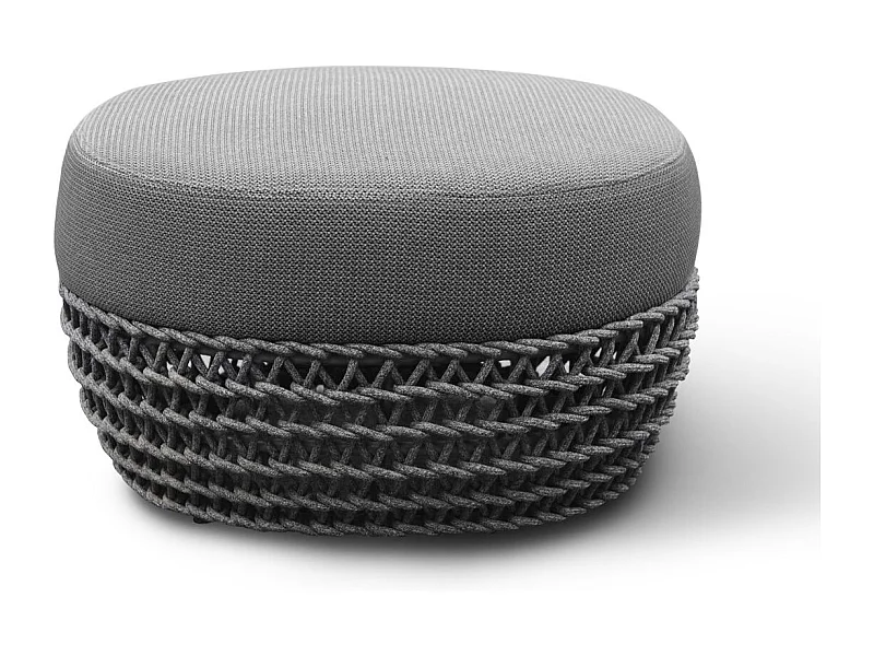 MilaniHome.it - pouf da esterno in alluminio e corda di design per esterno giardino cm 63 l x 63 p x 36 hdi coloreGrigio