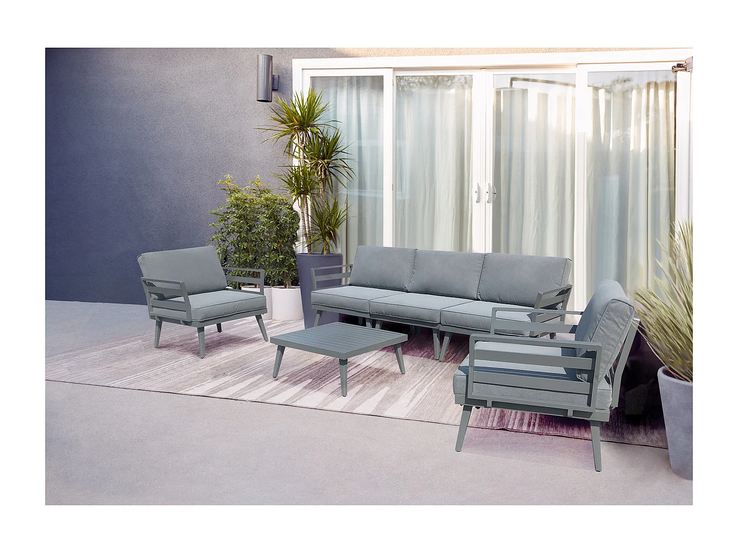 MilaniHome.it - tavolino per salotto modulare di design per esterno giardino cm 68 x 68 x 30 hdi coloreAntracite