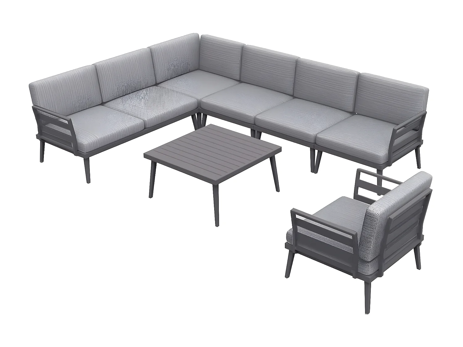 MilaniHome.it - tavolino per salotto modulare di design per esterno giardino cm 68 x 68 x 30 hdi coloreAntracite