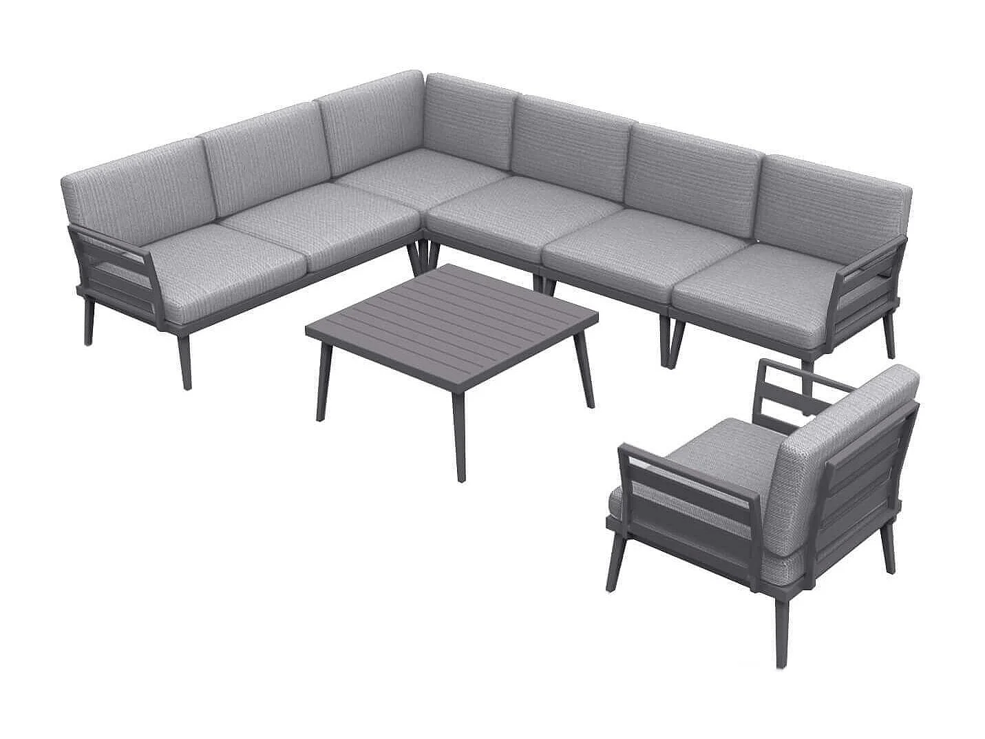 MilaniHome.it - tavolino per salotto modulare di design per esterno giardino cm 68 x 68 x 30 hdi coloreAntracite