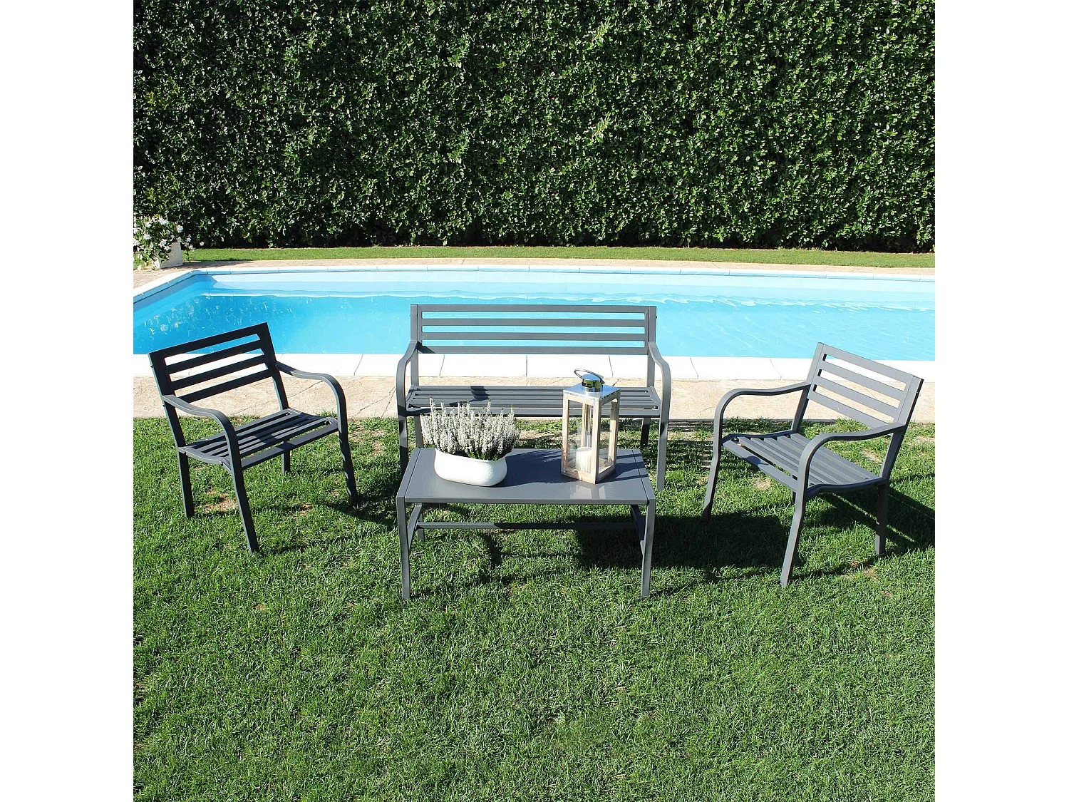 MilaniHome.it - Tavolino In Ferro Nero Per Esterno Giardino, Portico, Ristorante, Gelateria Bar Hotel Albergodi coloreAntracite