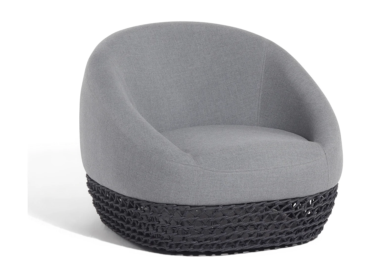 MilaniHome.it - poltrona da esterno in alluminio e corda di design per esterno giardino cm 91 l x 91 p x 71 hdi coloreGrigio