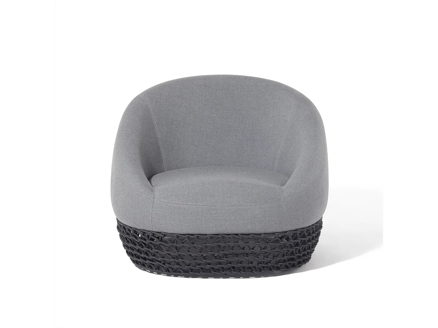 MilaniHome.it - poltrona da esterno in alluminio e corda di design per esterno giardino cm 91 l x 91 p x 71 hdi coloreGrigio