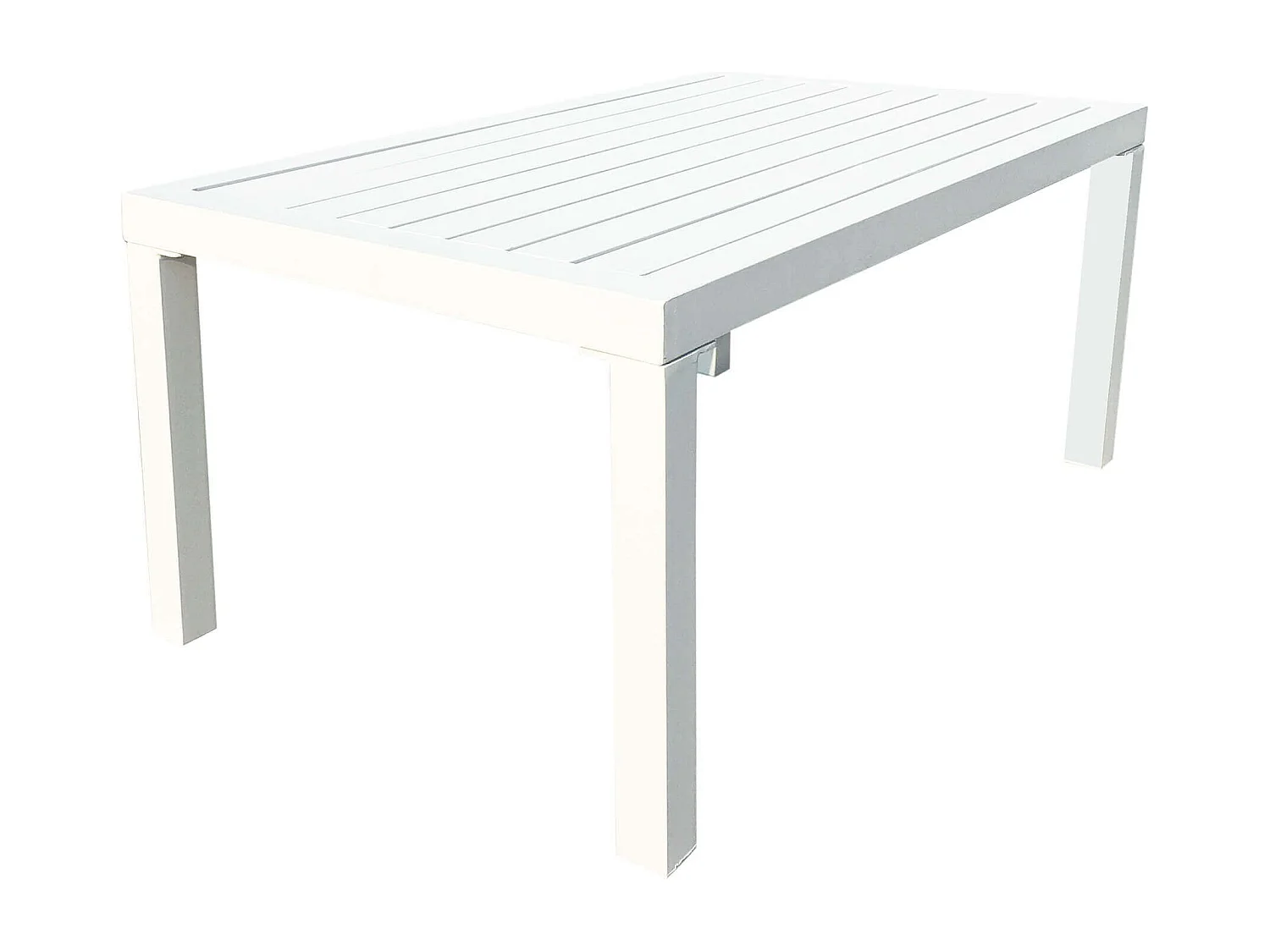 MilaniHome.it - Salotto da Giardino in Alluminio con Cuscini in Poliestere e Tavolino Rettangolare in Color Biancodi coloreBianco