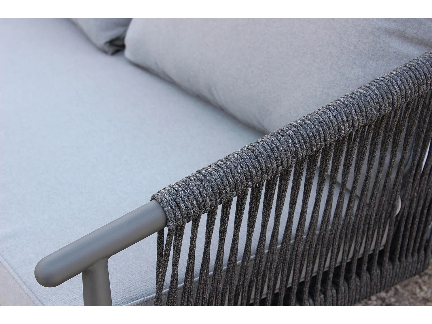 MilaniHome.it - salotto da giardino in alluminio e corda 4 posti per giardino da esterno porticodi coloreGrigio scuro