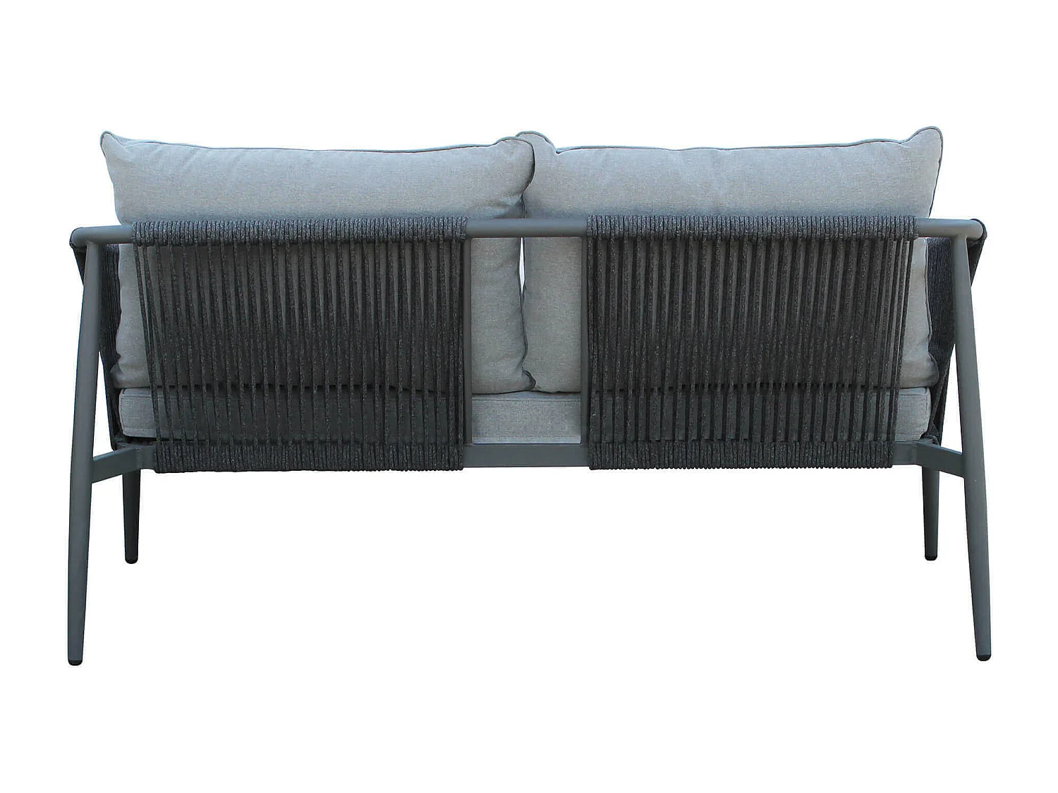 MilaniHome.it - salotto da giardino in alluminio e corda 4 posti per giardino da esterno porticodi coloreGrigio scuro