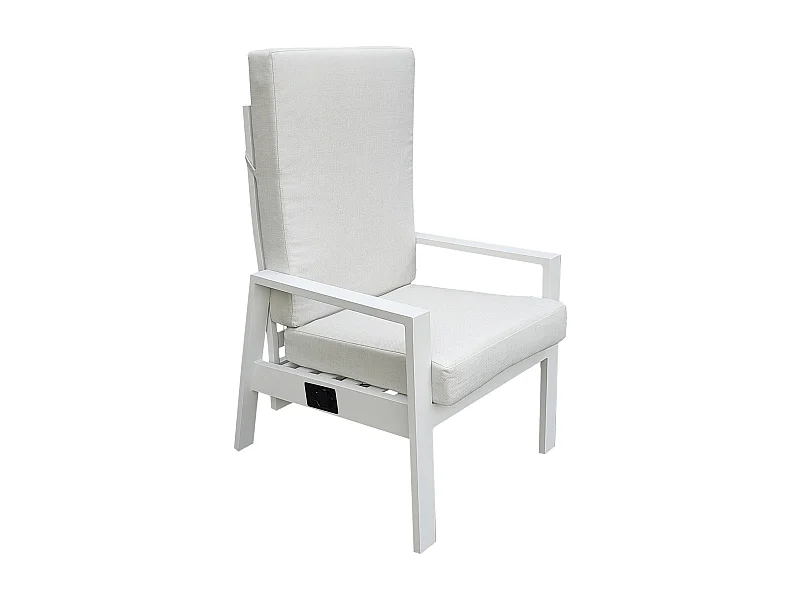MilaniHome.it - poltrona reclinabile in alluminio di design per esterno giardino cm 65 l x 71 p x 101 hdi coloreBianco