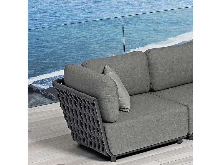 MilaniHome.it - poltrona angolare sinistra componibile design moderno per esterno cm 102 x 85 x 83 hdi coloreAntracite