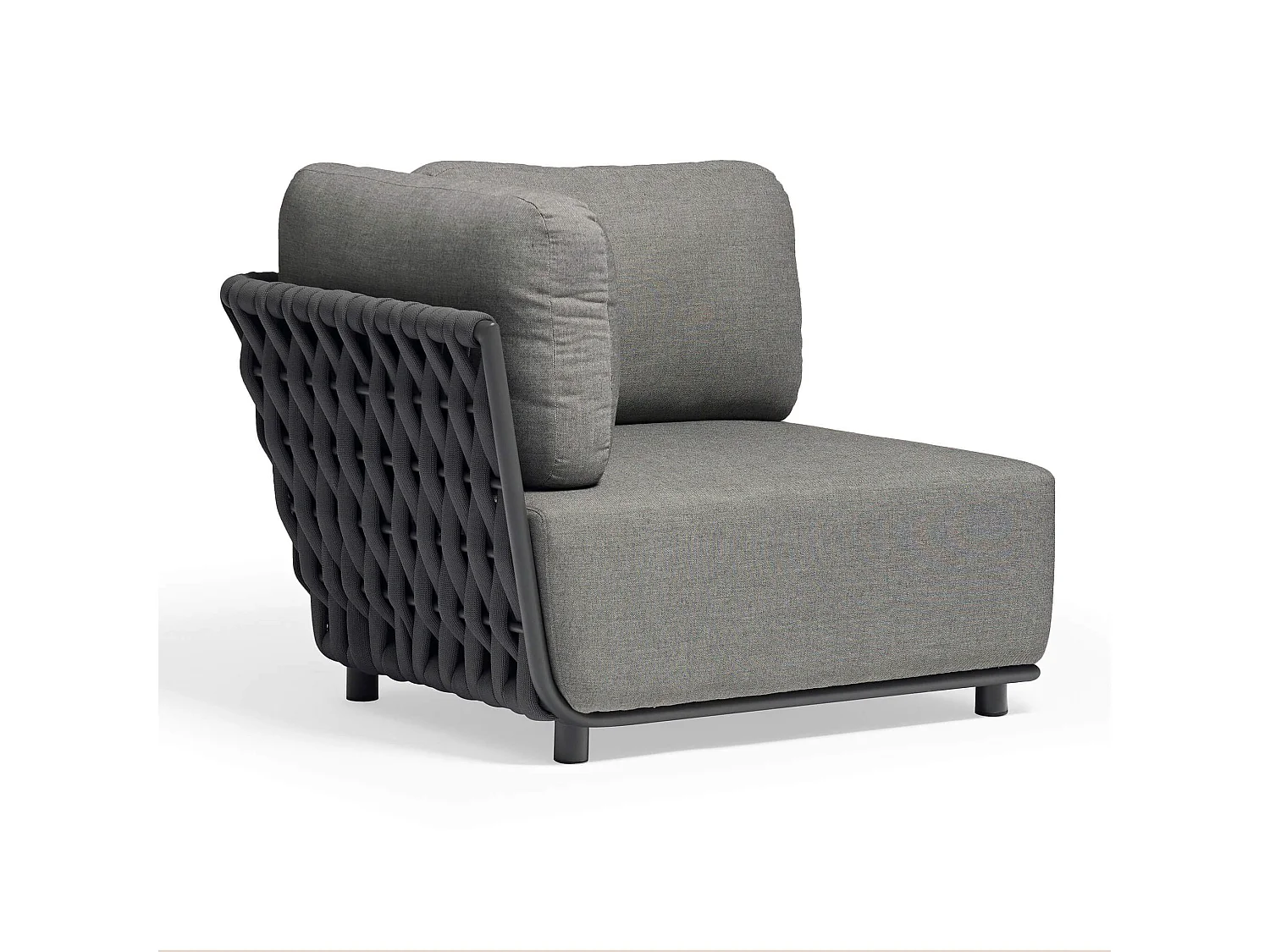 MilaniHome.it - poltrona angolare sinistra componibile design moderno per esterno cm 102 x 85 x 83 hdi coloreAntracite