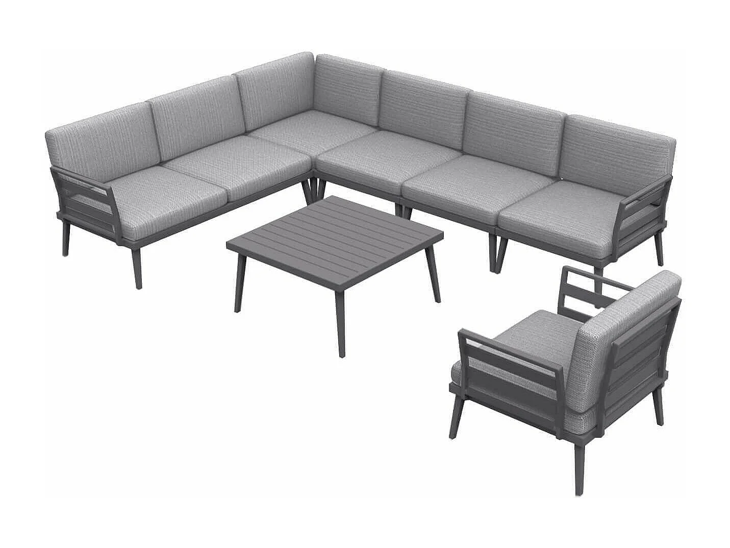 MilaniHome.it - seduta per salotto modulare di design per esterno giardinodi coloreAntracite