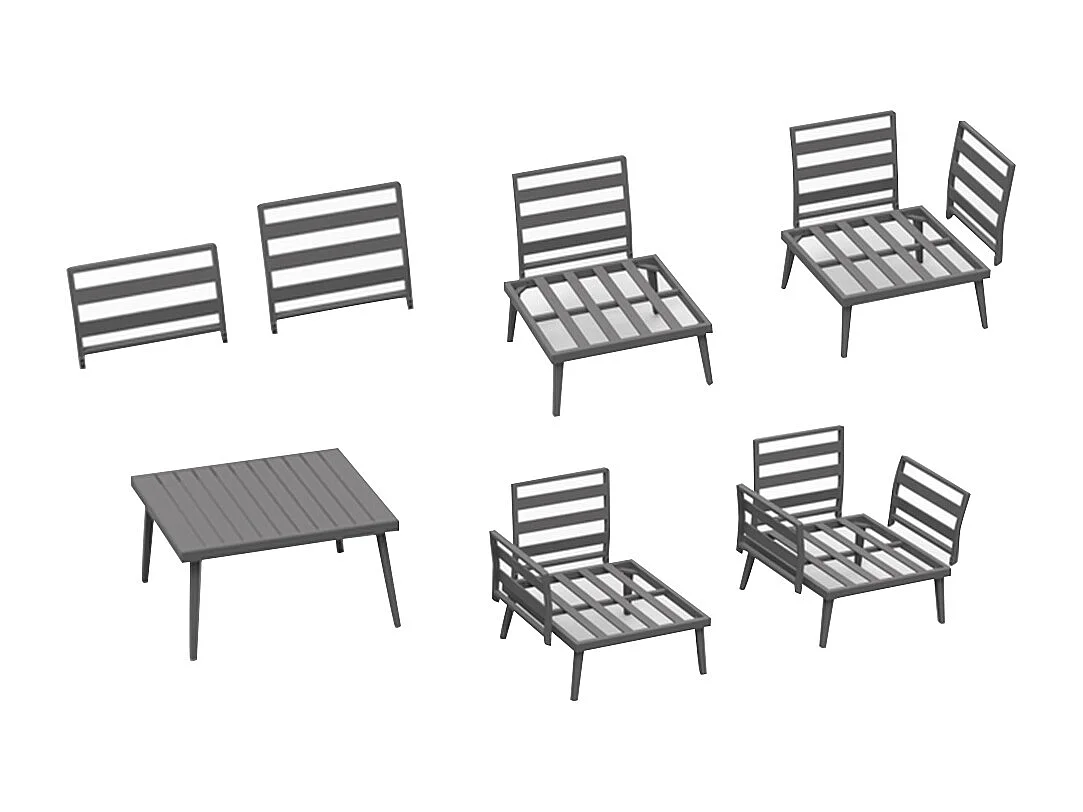 MilaniHome.it - seduta per salotto modulare di design per esterno giardinodi coloreAntracite