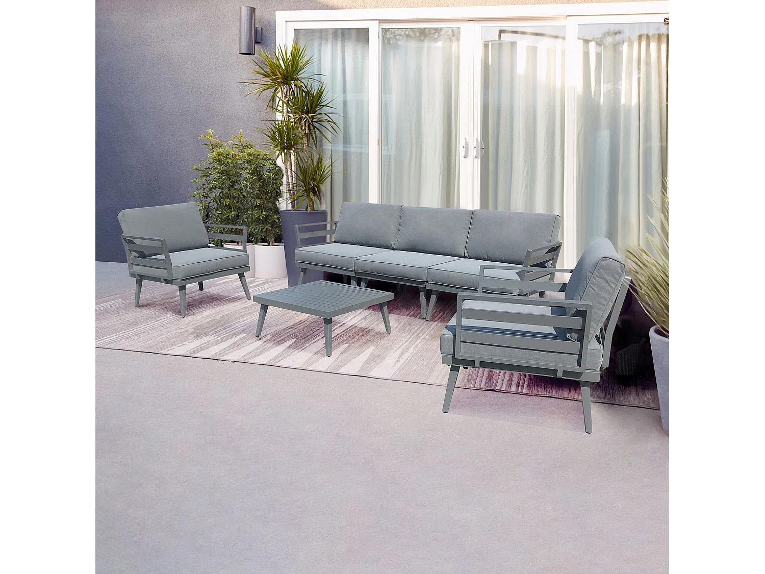 MilaniHome.it - seduta per salotto modulare di design per esterno giardinodi coloreAntracite