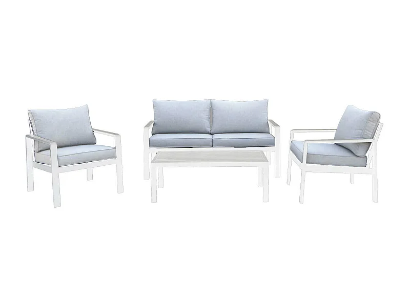 MilaniHome.it - salotto da giardino 4 posti di design moderno per esterno di coloreBianco