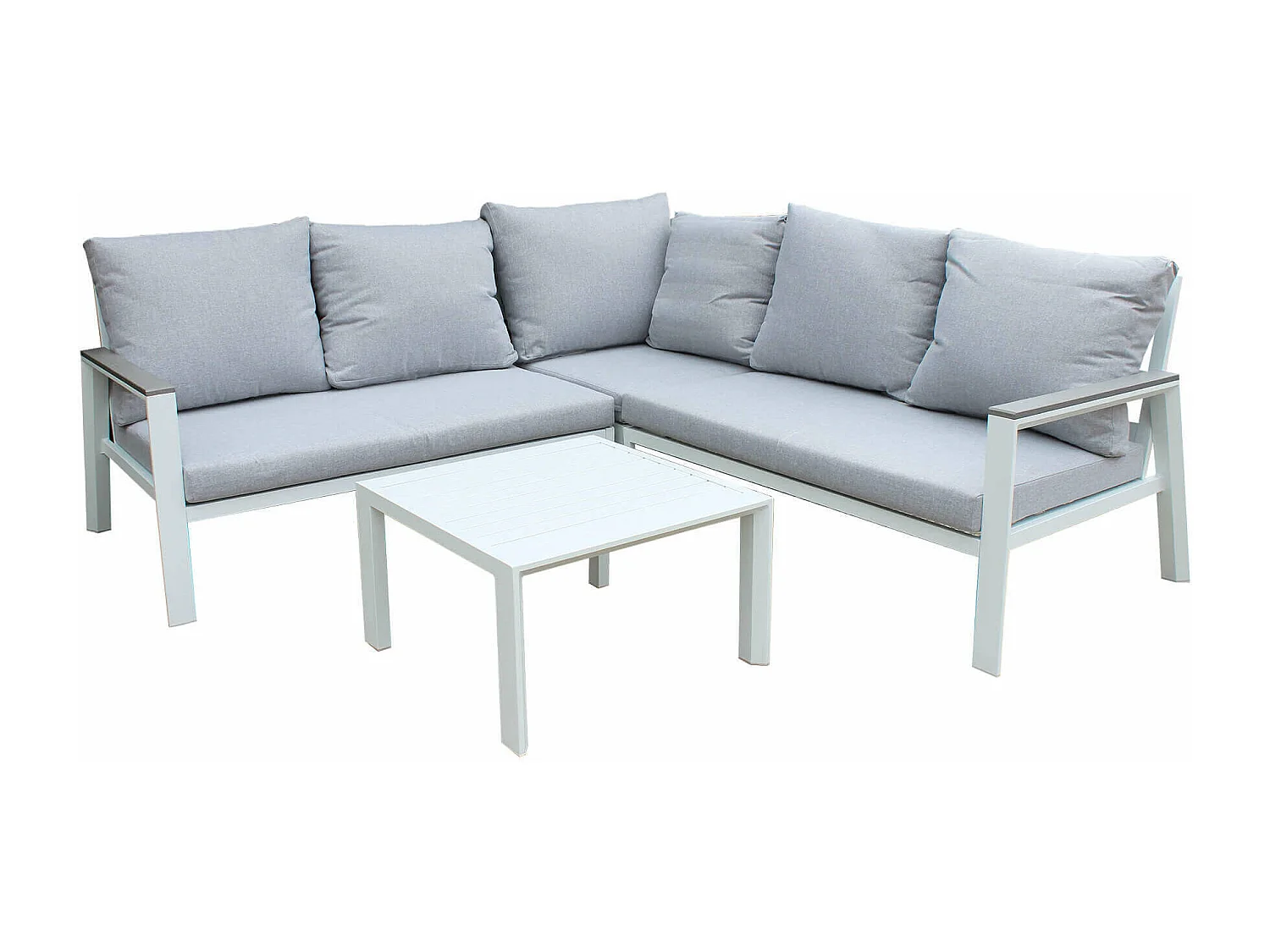 MilaniHome.it - salotto angolare da giardino di design moderno per esterno di coloreBianco