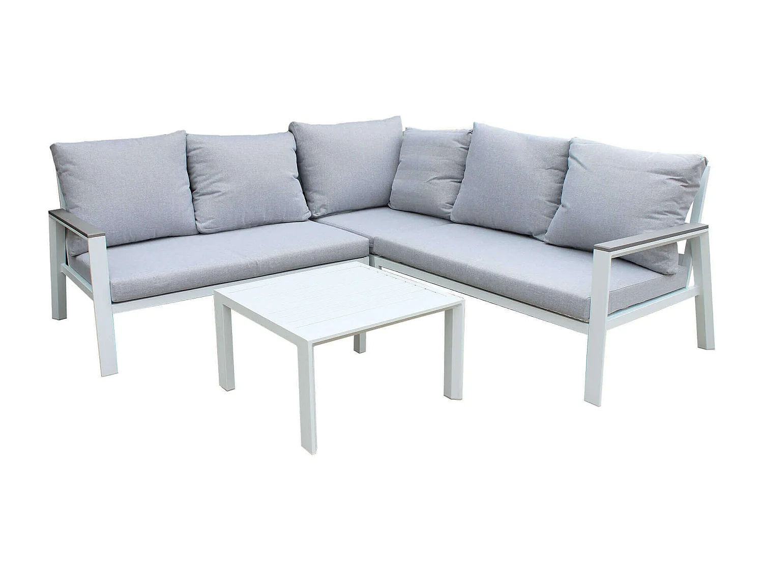 MilaniHome.it - salotto angolare da giardino di design moderno per esterno di coloreBianco