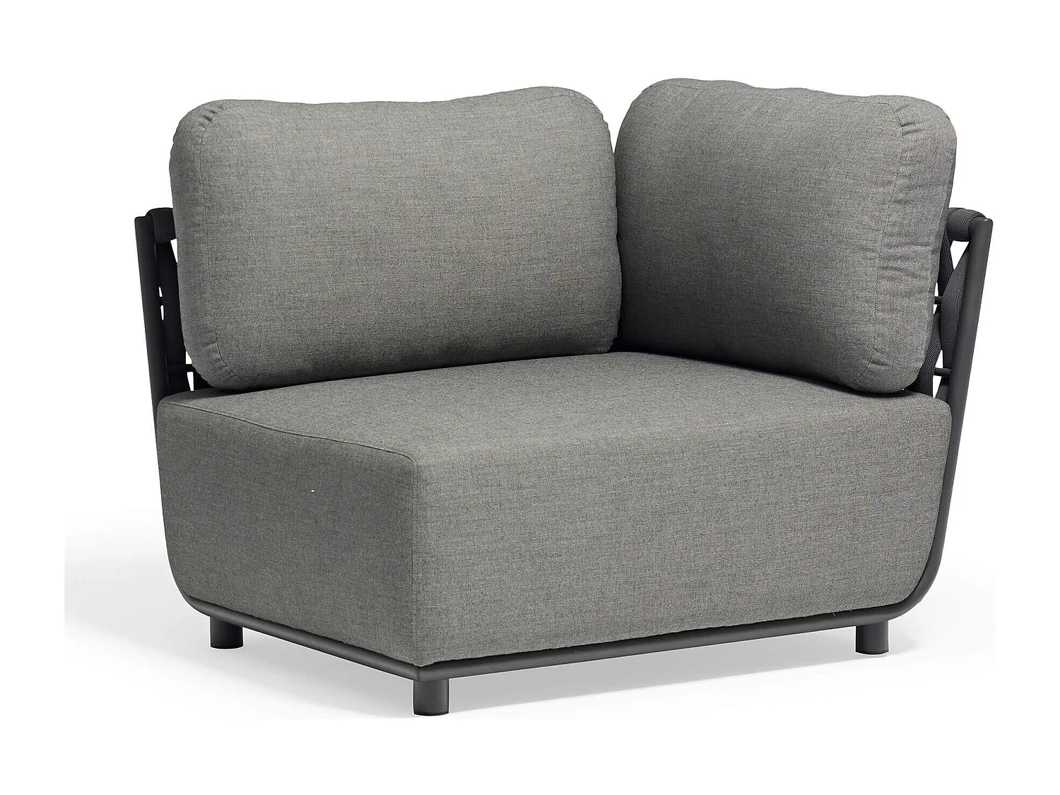 MilaniHome.it - Poltrona angolare destra componibile design moderno per esterno cm 102 x 85 x 83 hdi coloreAntracite