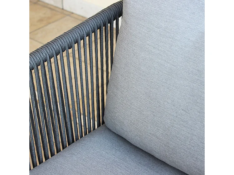 MilaniHome.it - Salotto Da Giardino Set In Alluminio 2 Posti Nero Da Esterno Giardino Portico, Per Locali Bar Pub Hotel Albergodi coloreAntracite