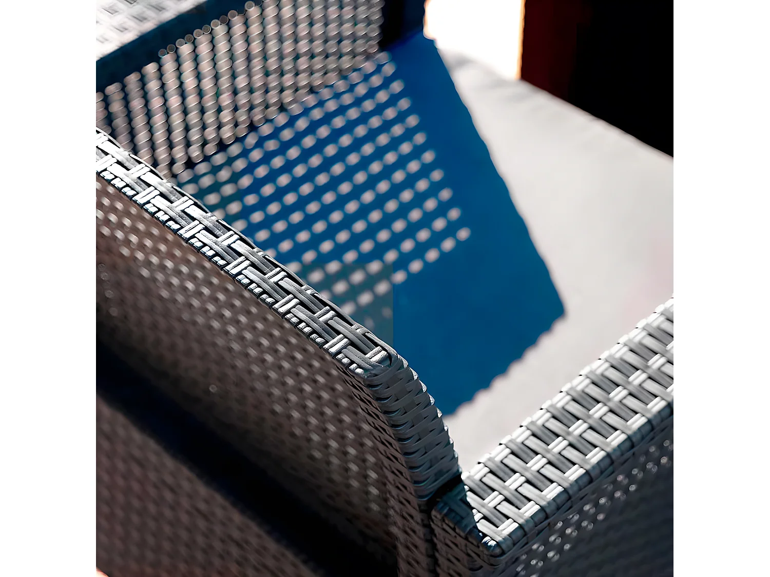 MilaniHome.it - salotto da esterno in resina rattan di design moderno per giardino resistente e impermeabileD.117x64,5x76/P.63x64,5x76/T60x54,5x40,5di coloreNero