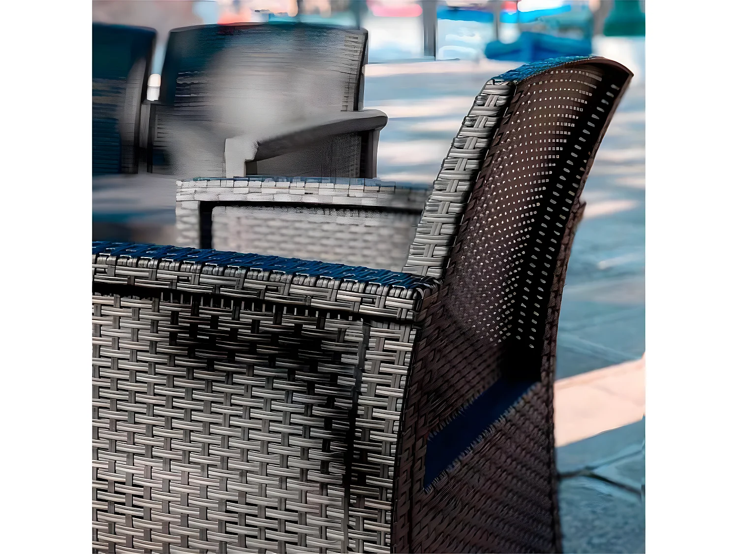 MilaniHome.it - salotto da esterno in resina rattan di design moderno per giardino resistente e impermeabileD.117x64,5x76/P.63x64,5x76/T60x54,5x40,5di coloreNero