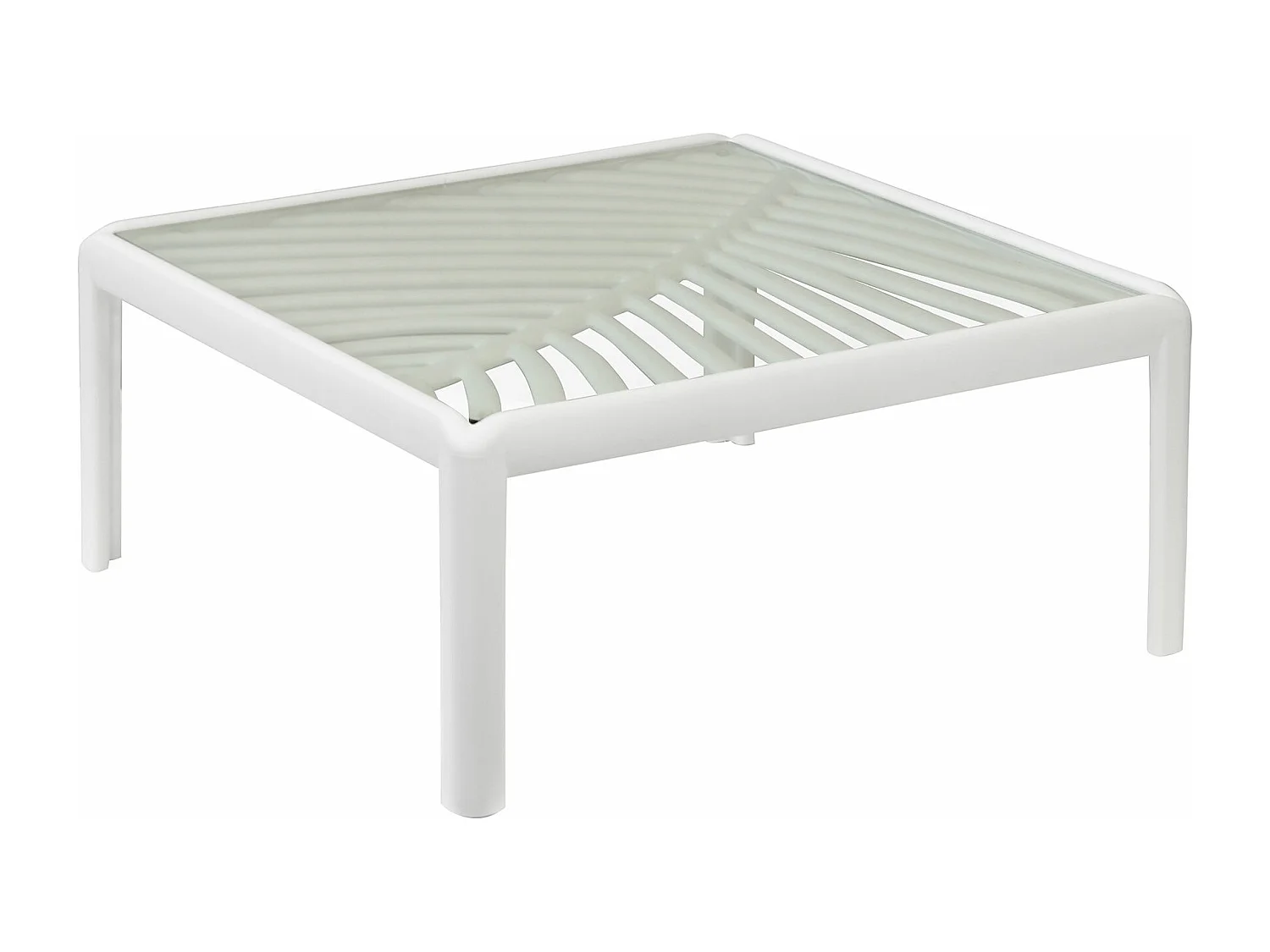 MilaniHome.it - tavolino per salotto modulare di design per esterno giardino cm 70 l x 70 p x 32 hdi coloreBianco