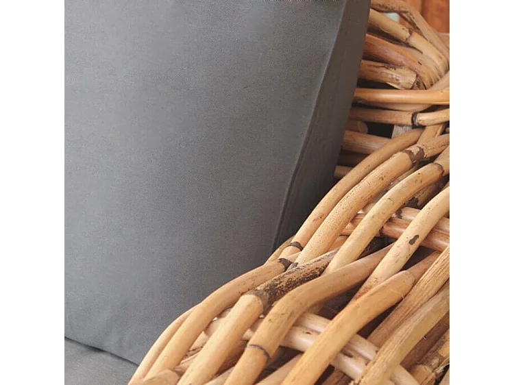 MilaniHome.it - Poltrona Da Giardino Completa Di Cuscino Intreccio In Rattan Naturaledi coloreMarrone