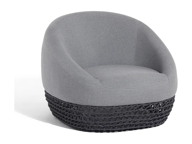 MilaniHome.it - poltrona da esterno in alluminio e corda di design per esterno giardino cm 91 l x 91 p x 73,5 hdi coloreGrigio