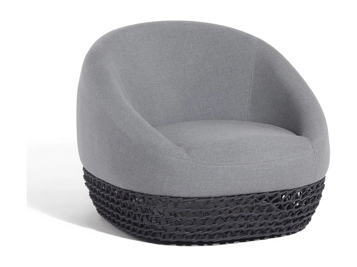 MilaniHome.it - poltrona da esterno in alluminio e corda di design per esterno giardino cm 91 l x 91 p x 73,5 hdi coloreGrigio