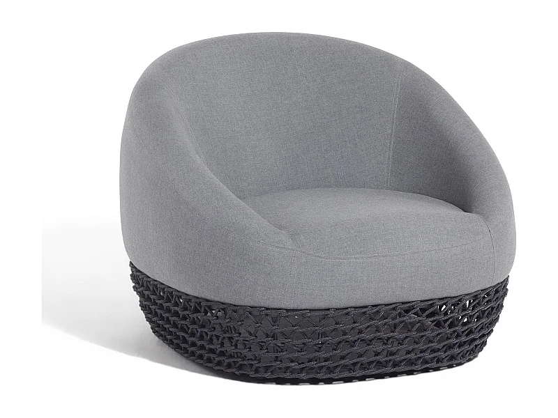 MilaniHome.it - poltrona da esterno in alluminio e corda di design per esterno giardino cm 91 l x 91 p x 73,5 hdi coloreGrigio