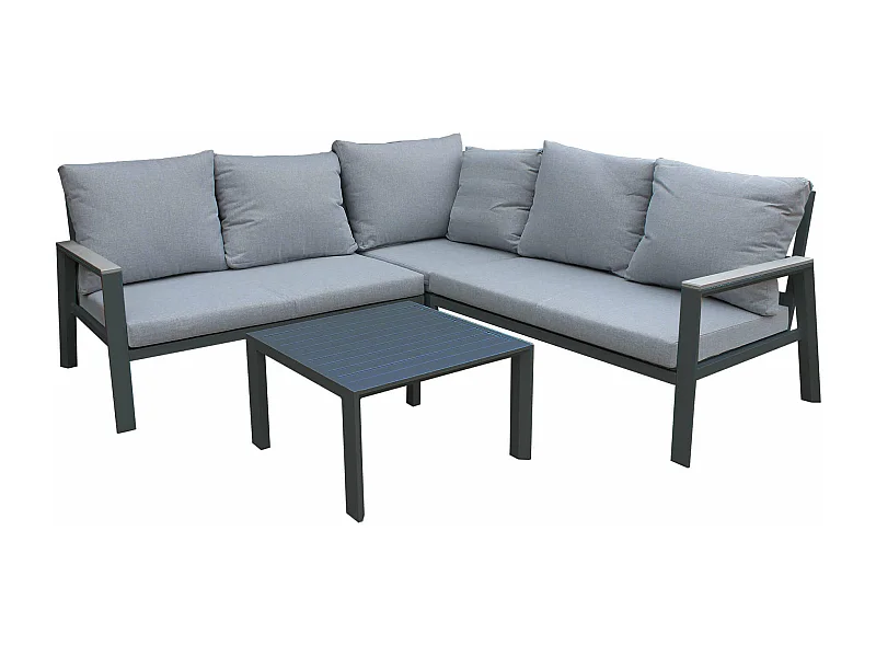 MilaniHome.it - salotto angolare da giardino di design moderno per esterno di coloreAntracite