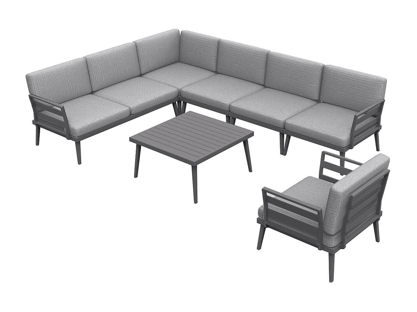 MilaniHome.it - schenale angolo per salotto modulare di design per esterno giardinodi coloreAntracite