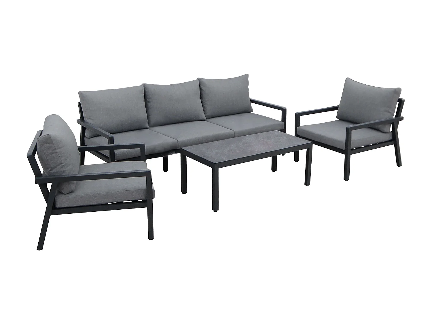 MilaniHome.it - salotto da giardino 5 posti di design moderno per esterno di coloreAntracite