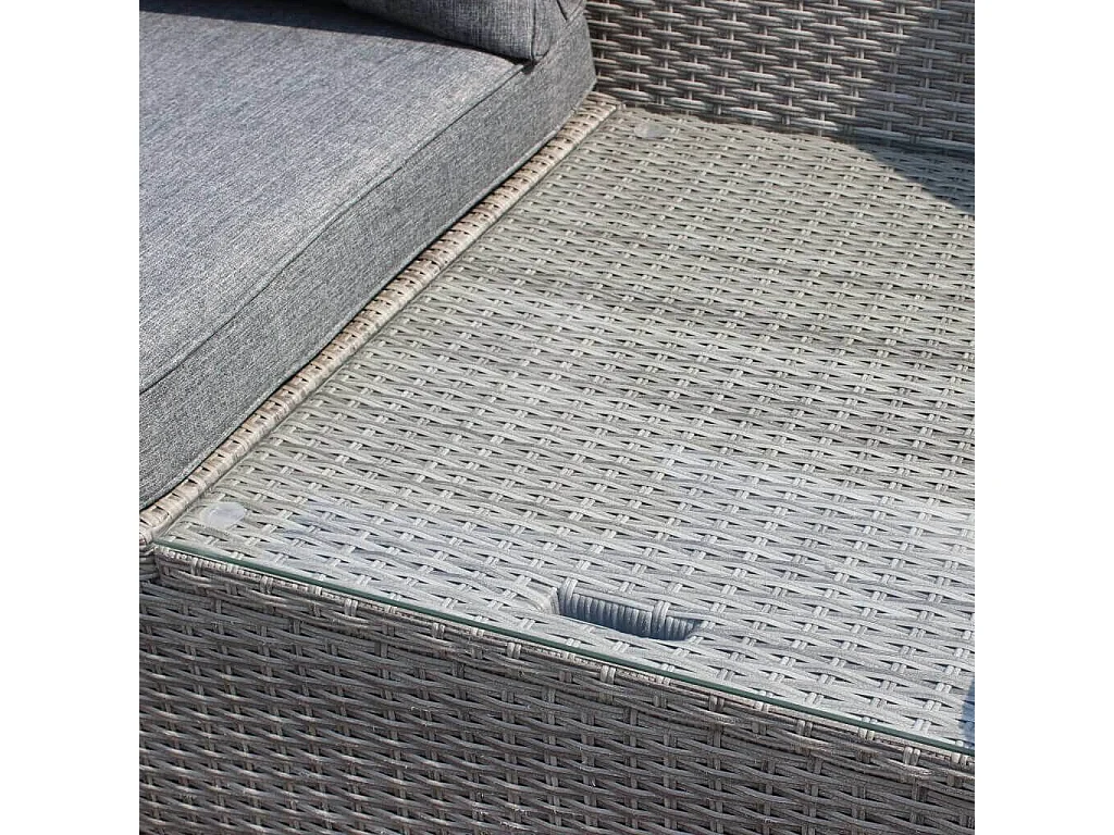 MilaniHome.it - Divano Da Giardino Con 2 Pouf Completo Di Cuscino Intreccio In Rattan Sinteticodi coloreGrigio