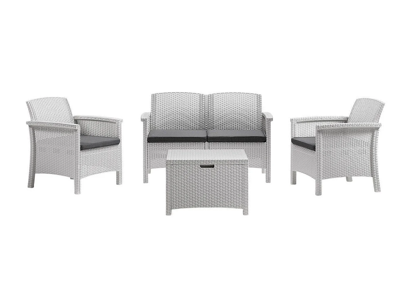 MilaniHome.it - salotto da esterno 4 posti in resina di design per esterno giardinodi coloreBianco