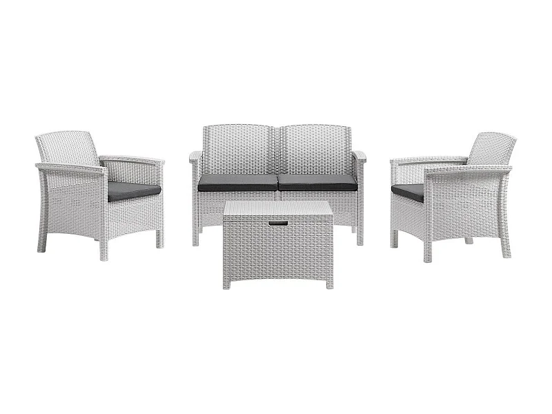 MilaniHome.it - salotto da esterno 4 posti in resina di design per esterno giardinodi coloreBianco