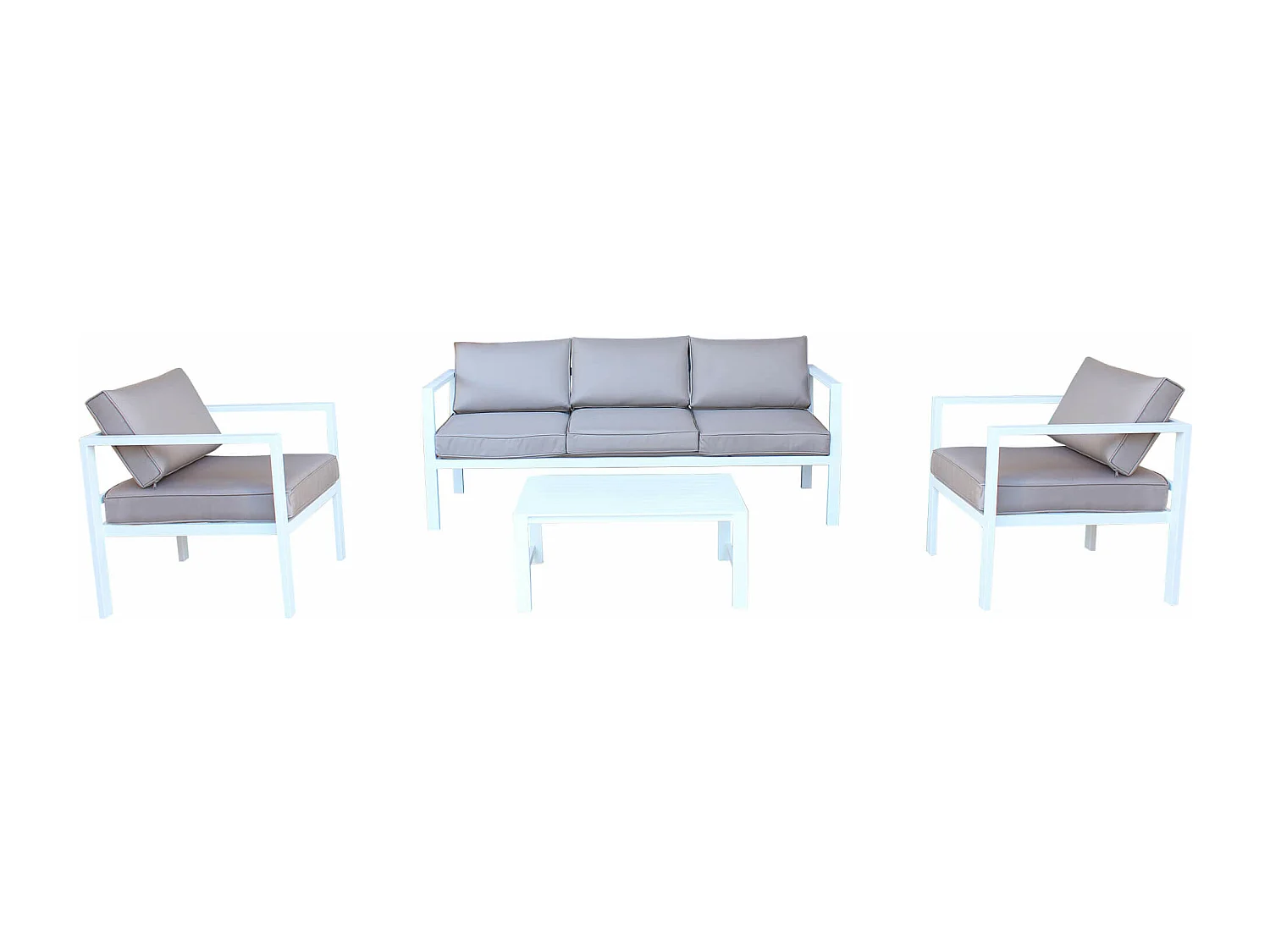 MilaniHome.it - Salotto Da Giardino In Alluminio Antracite Da Esterno Portico Per Locale Bar Agriturismo Hotel Albergo Pasticceriadi coloreBianco