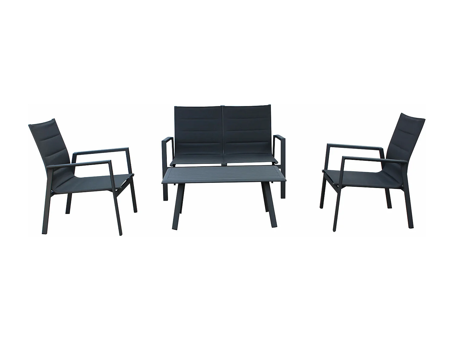 MilaniHome.it - Salotto Da Giardino 2 Posti In Alluminio Completo Di Cuscinidi coloreAntracite