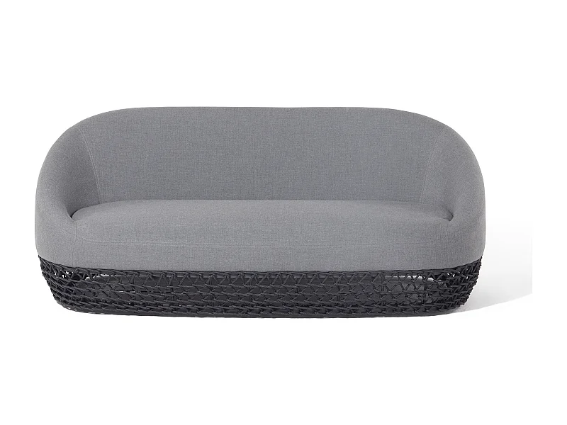 MilaniHome.it - divano da esterno in alluminio e corda di design per esterno giardino cm 180 l x 91 p x 71 hdi coloreGrigio