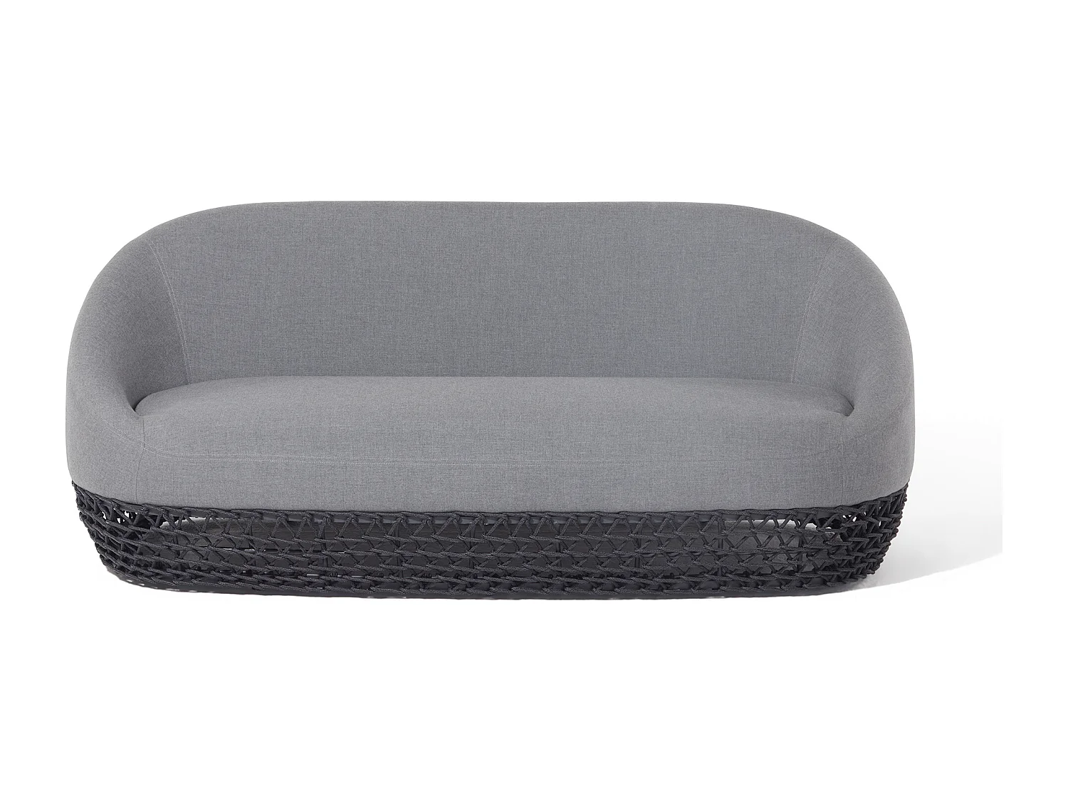 MilaniHome.it - divano da esterno in alluminio e corda di design per esterno giardino cm 180 l x 91 p x 71 hdi coloreGrigio